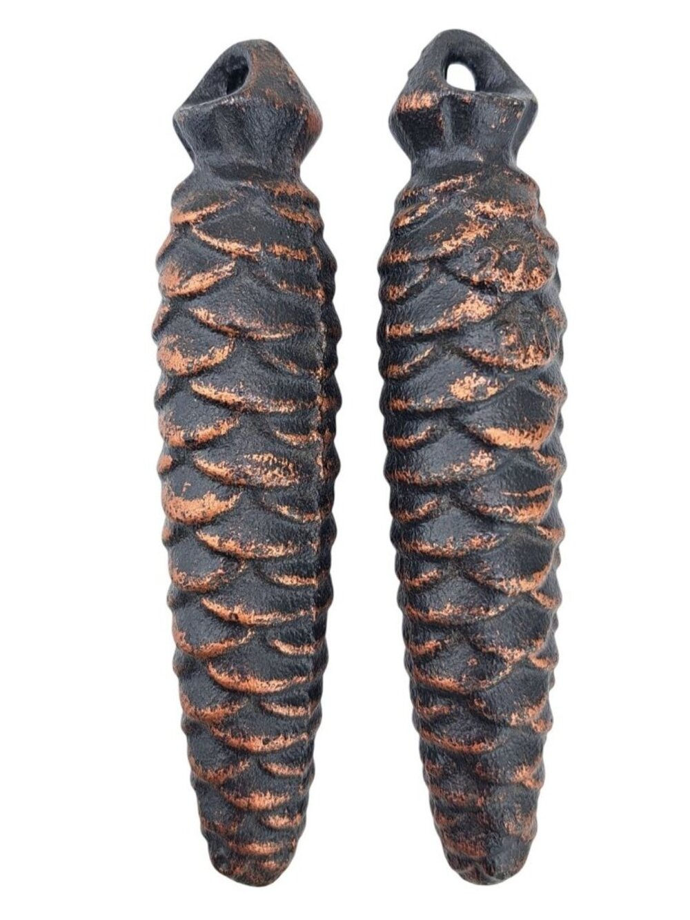 Vintage Cast Iron Pinecone Weights German Cuckoo Clock 275 BU 5 Inch Set Of 2 - Picture 6 of 7